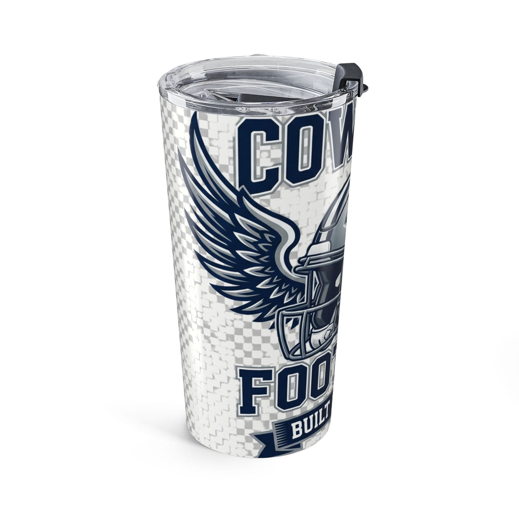 Football Team 20oz Tumbler – Cowboys Helmet & 'Built for Glory' Travel Cup