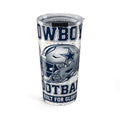 Football Team 20oz Tumbler – Cowboys Helmet & 'Built for Glory' Travel Cup