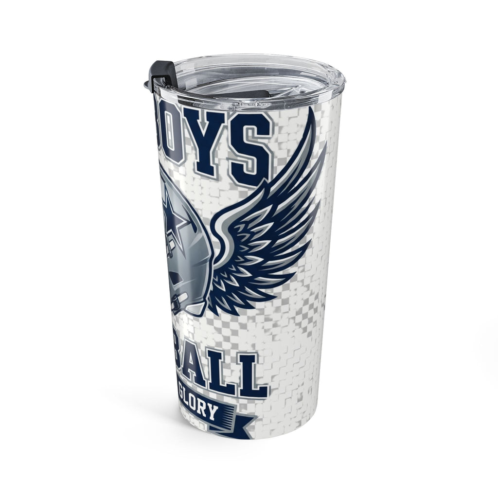 Football Team 20oz Tumbler – Cowboys Helmet & 'Built for Glory' Travel Cup